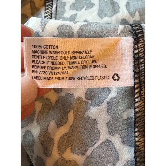 Sandy Liang Dress Women XXS Black White Cotton Leopard Print Ruffle Midi NWT - Picture 15 of 15